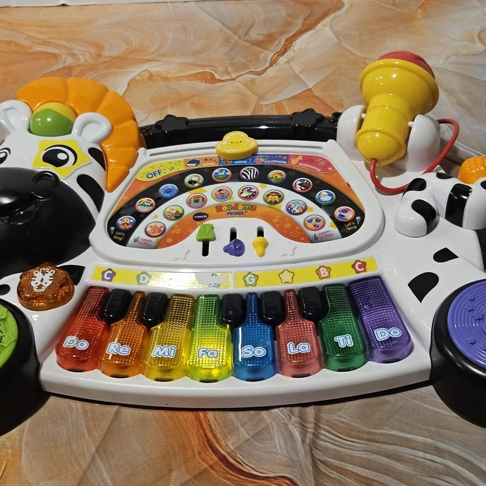 VTech Zoo Jamz 4-in-1 Zebra Piano Musical Learning Activity Toy #1791 Works